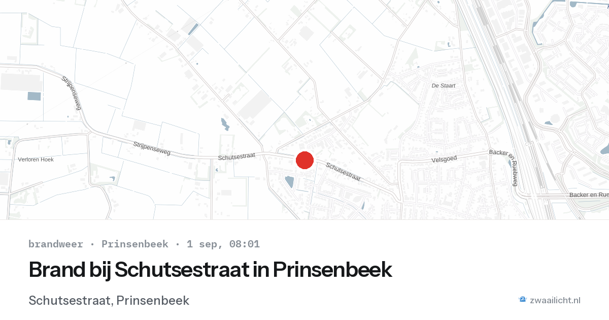 Brand bij Schutsestraat in Prinsenbeek — 1 sep 2026