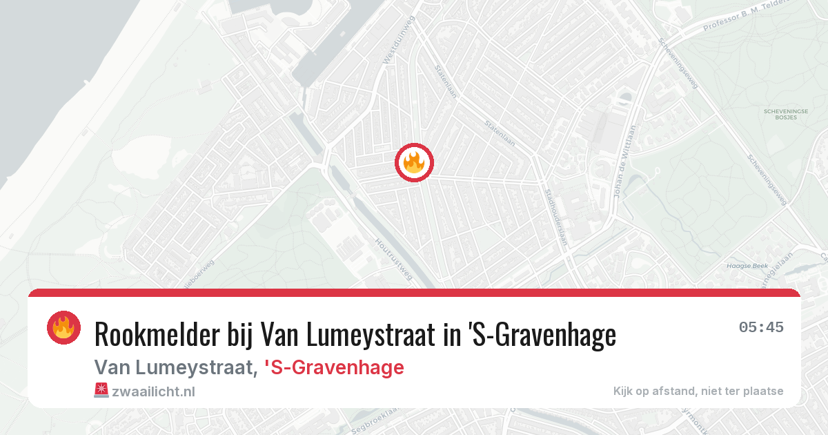 Rookmelder bij Van Lumeystraat in 'S-Gravenhage — 25 jun 2026
