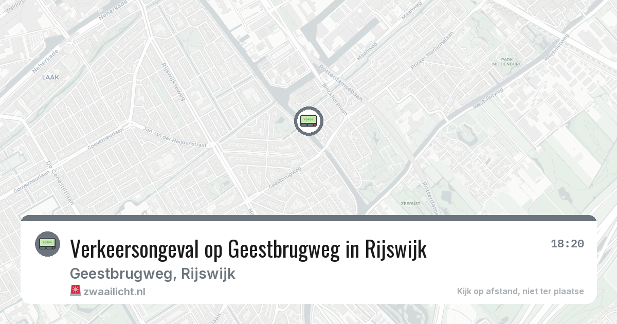 Verkeersongeval op Geestbrugweg in Rijswijk — 23 feb 2026