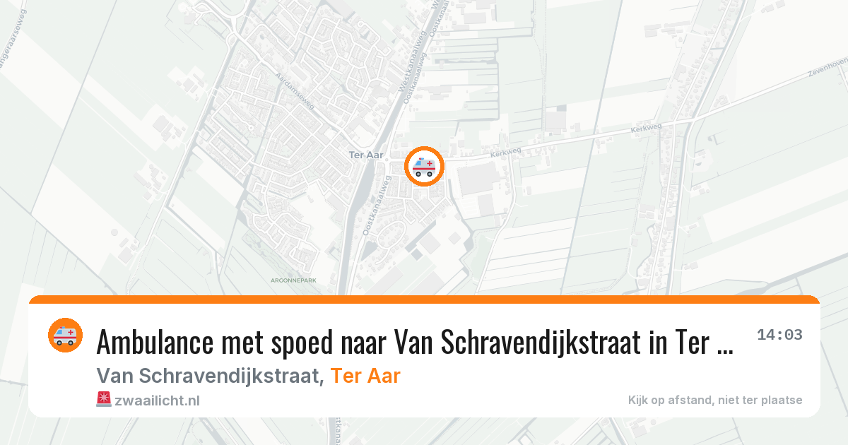 Ambulance met spoed naar Van Schravendijkstraat in Ter Aar — 27 jun 2026