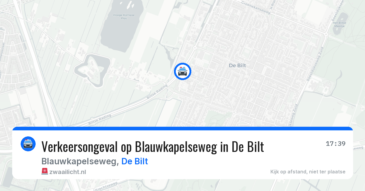 Verkeersongeval op Blauwkapelseweg in De Bilt — 1 jul 2026