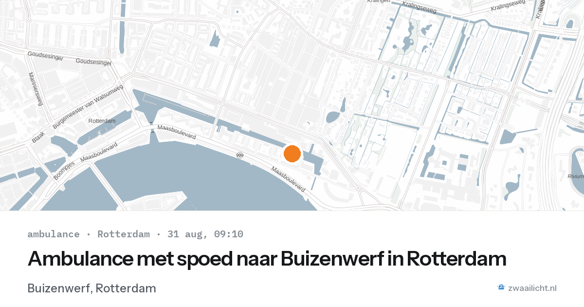 Ambulance met spoed naar Buizenwerf in Rotterdam — 31 aug 2026