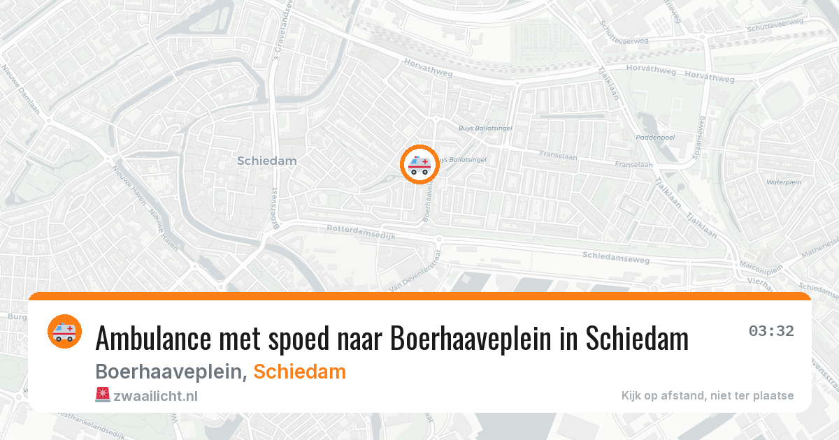 Ambulance met spoed naar Boerhaaveplein in Schiedam — 7 mei 2026