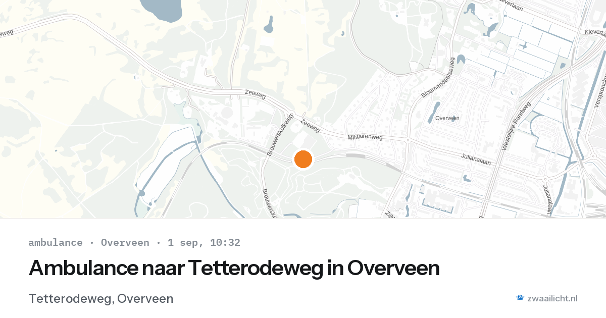 Ambulance naar Tetterodeweg in Overveen — 1 sep 2026