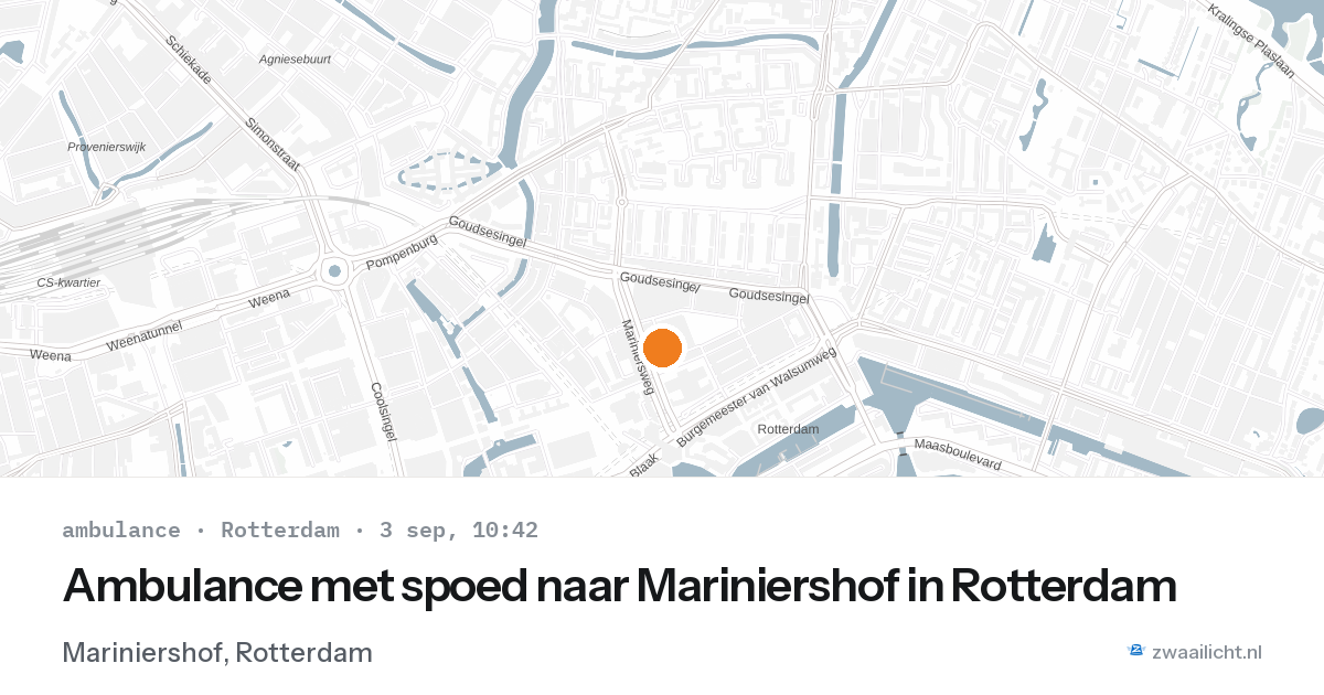 Ambulance met spoed naar Mariniershof in Rotterdam — 3 sep 2026