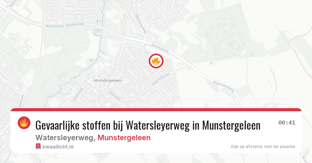 Gevaarlijke stoffen bij Watersleyerweg in Munstergeleen — 20 mei 2026