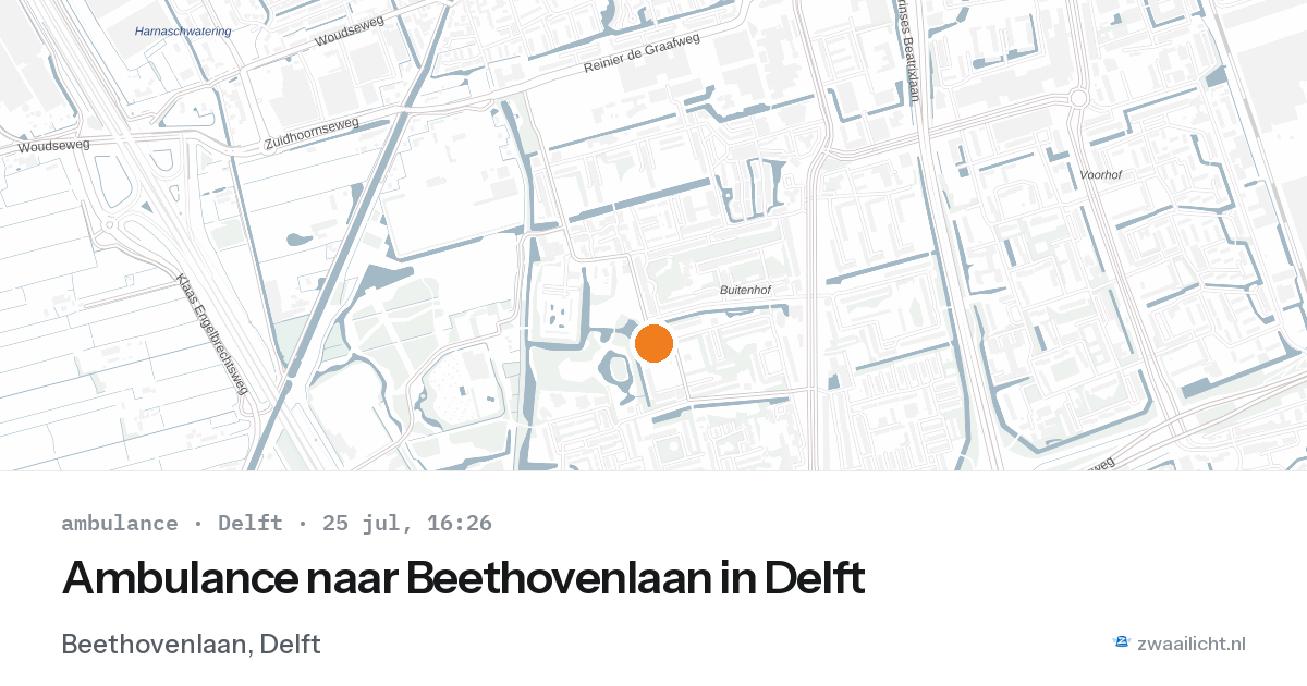 Ambulance naar Beethovenlaan in Delft — 25 jul 2026