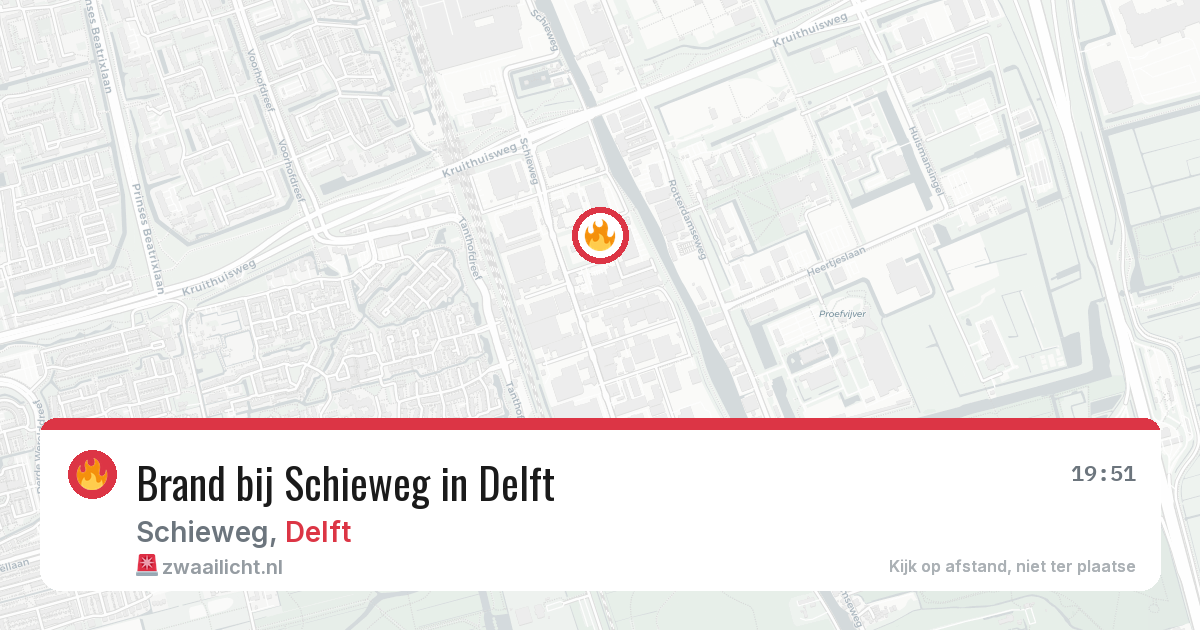 Brand bij Schieweg in Delft — 9 jun 2026