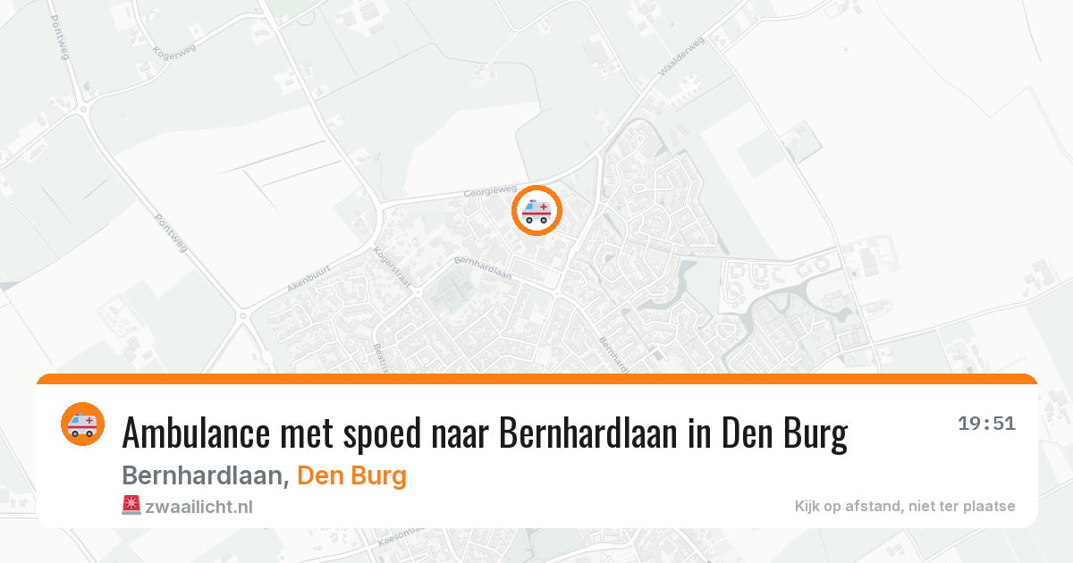 Ambulance met spoed naar Bernhardlaan in Den Burg — 2 apr 2026