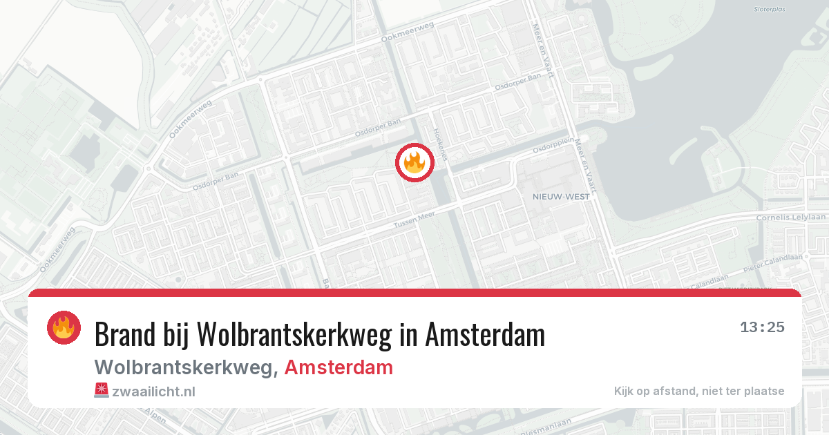 Brand bij Wolbrantskerkweg in Amsterdam — 30 jul 2026