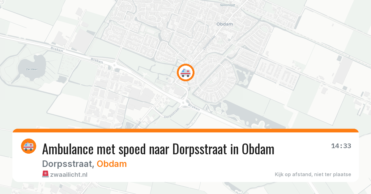 Ambulance met spoed naar Dorpsstraat in Obdam — 16 apr 2026