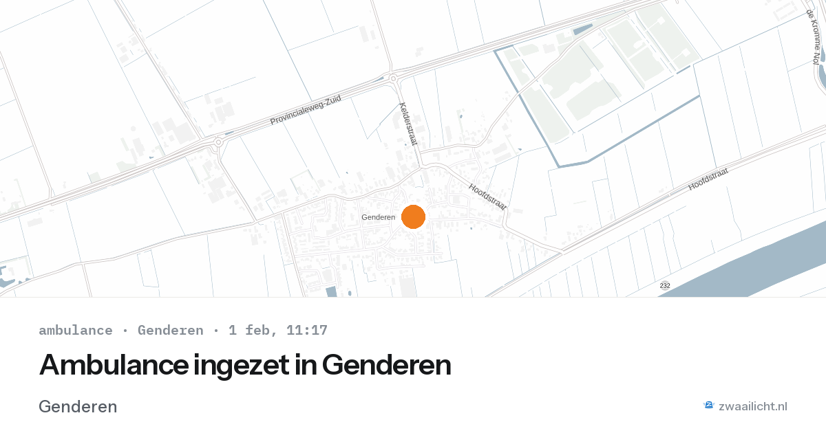 Ambulance ingezet in Genderen — 1 feb 2026