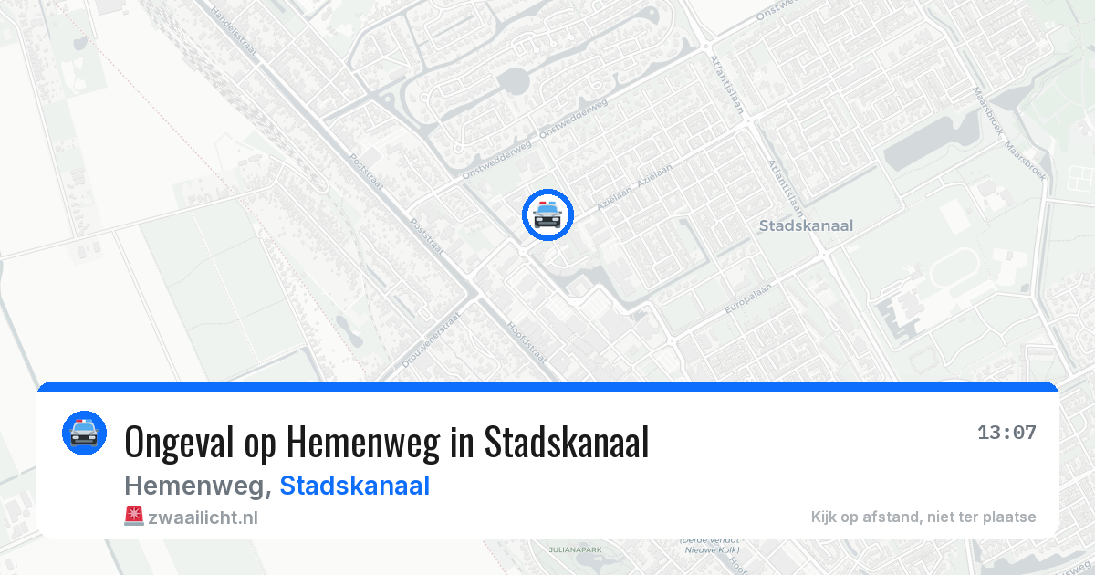 Ongeval op Hemenweg in Stadskanaal — 1 jun 2026