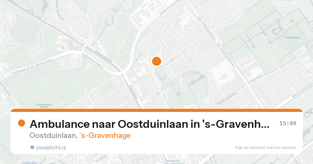 Ambulance naar Oostduinlaan in 's-Gravenhage — 24 aug 2026