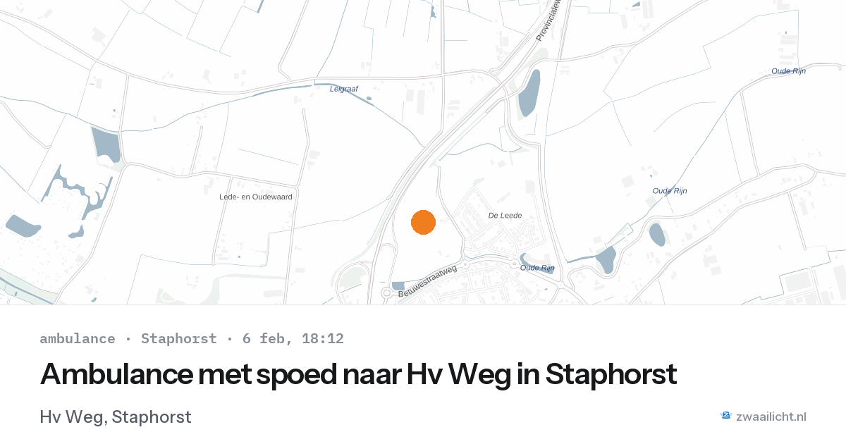 Ambulance met spoed naar Hv Weg in Staphorst — 6 feb 2026