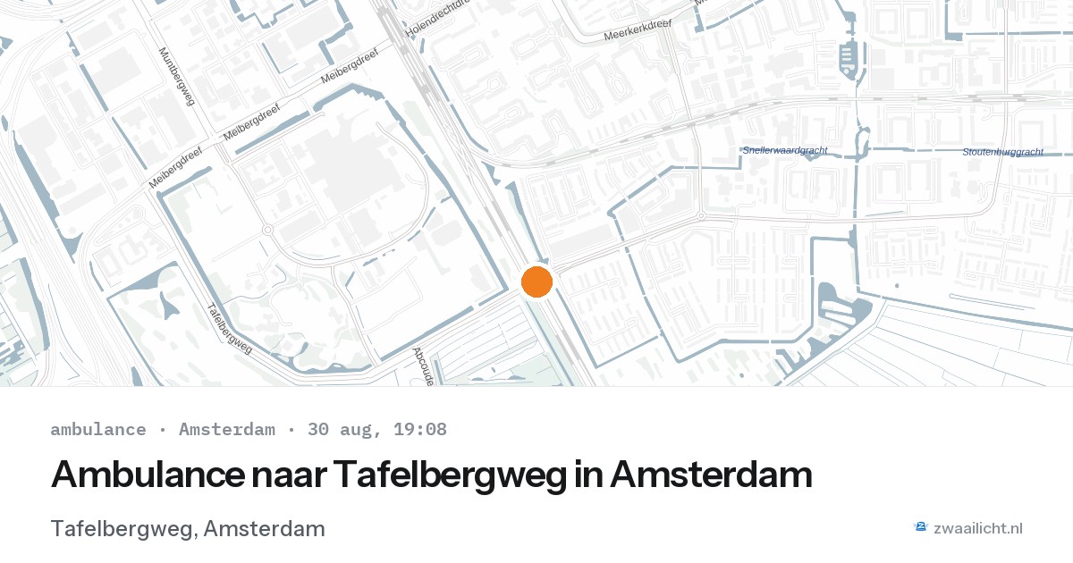 Ambulance naar Tafelbergweg in Amsterdam — 30 aug 2026