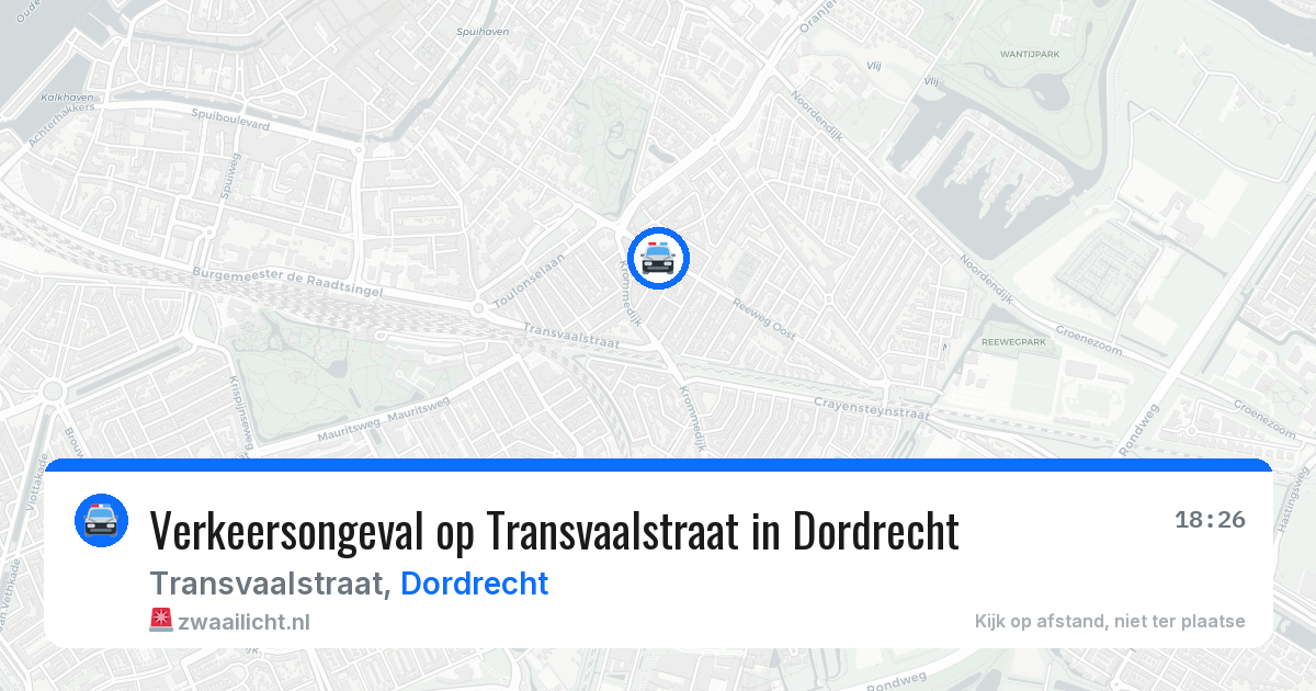 Verkeersongeval op Transvaalstraat in Dordrecht — 11 jul 2026