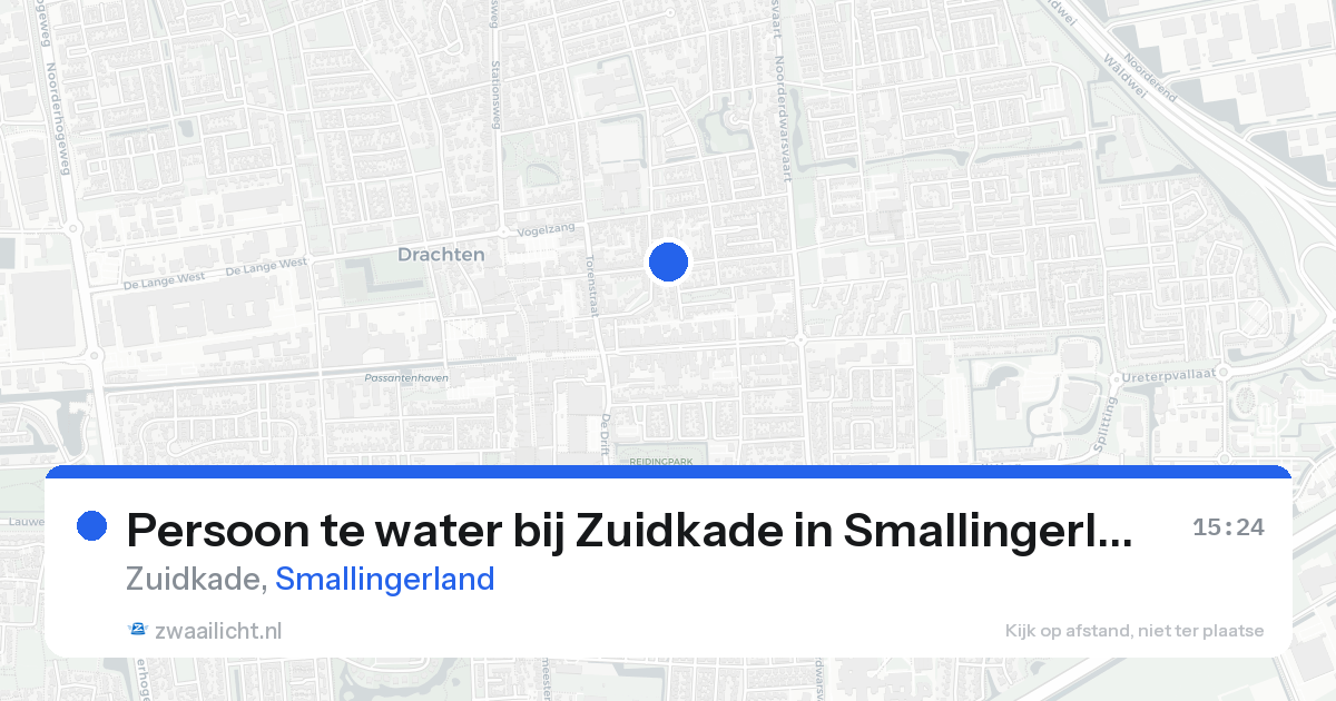Persoon te water bij Zuidkade in Smallingerland — 15 aug 2026
