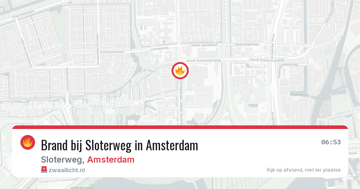 Brand bij Sloterweg in Amsterdam — 27 jun 2026