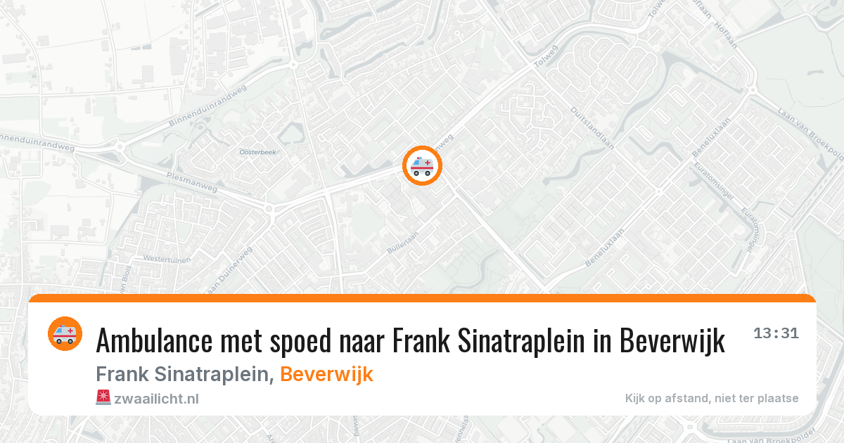 Ambulance met spoed naar Frank Sinatraplein in Beverwijk — 25 mrt 2026