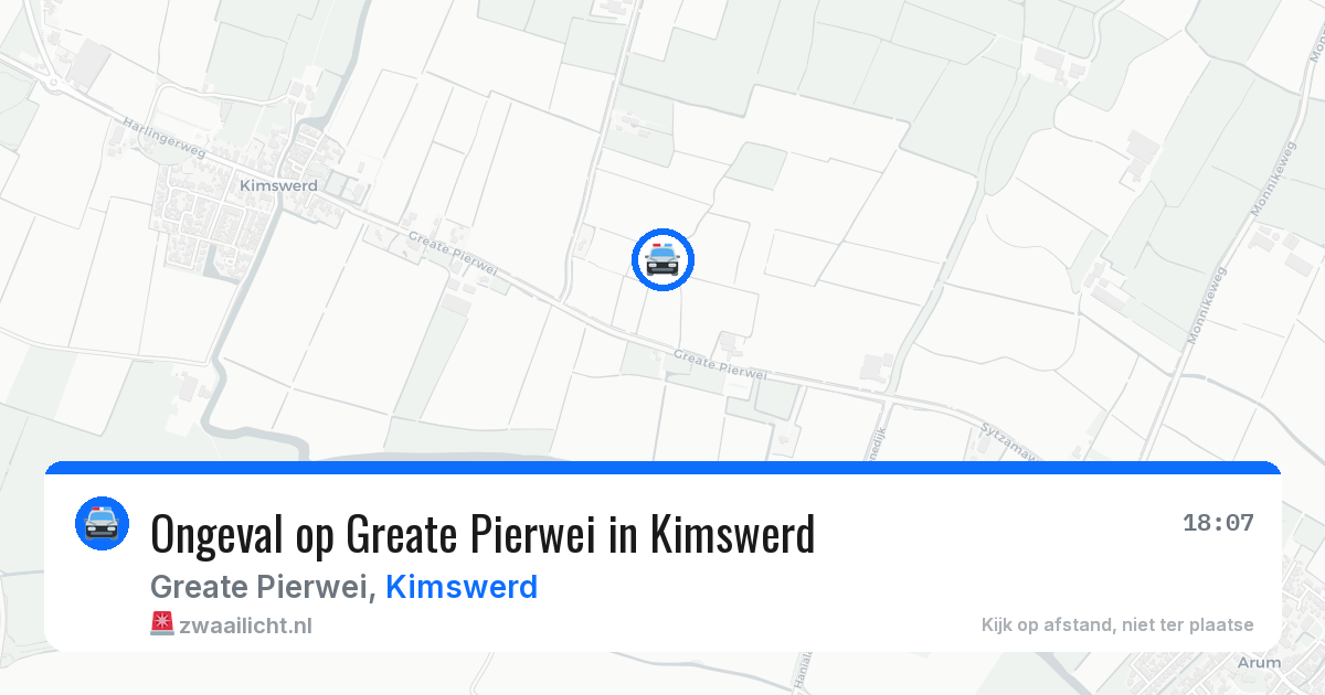 Ongeval op Greate Pierwei in Kimswerd — 19 jun 2026