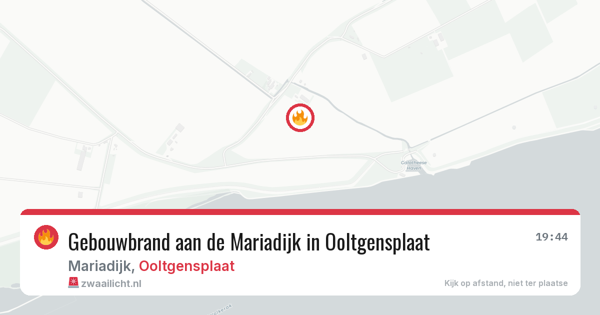 Gebouwbrand aan de Mariadijk in Ooltgensplaat — 26 mrt 2026