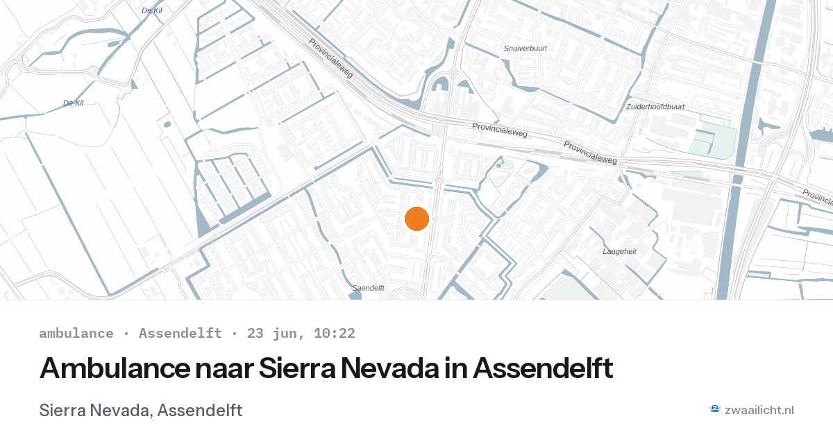 Ambulance naar Sierra Nevada in Assendelft — 23 jun 2026