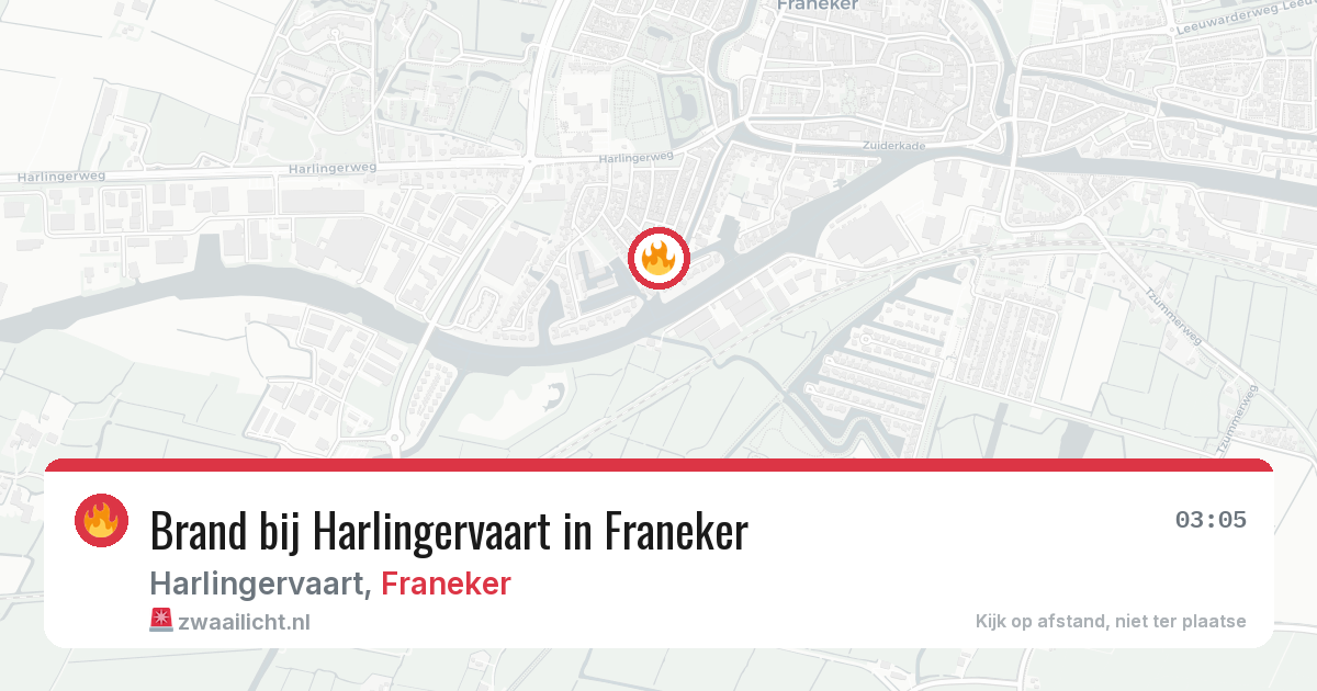 Brand bij Harlingervaart in Franeker — 31 mrt 2026