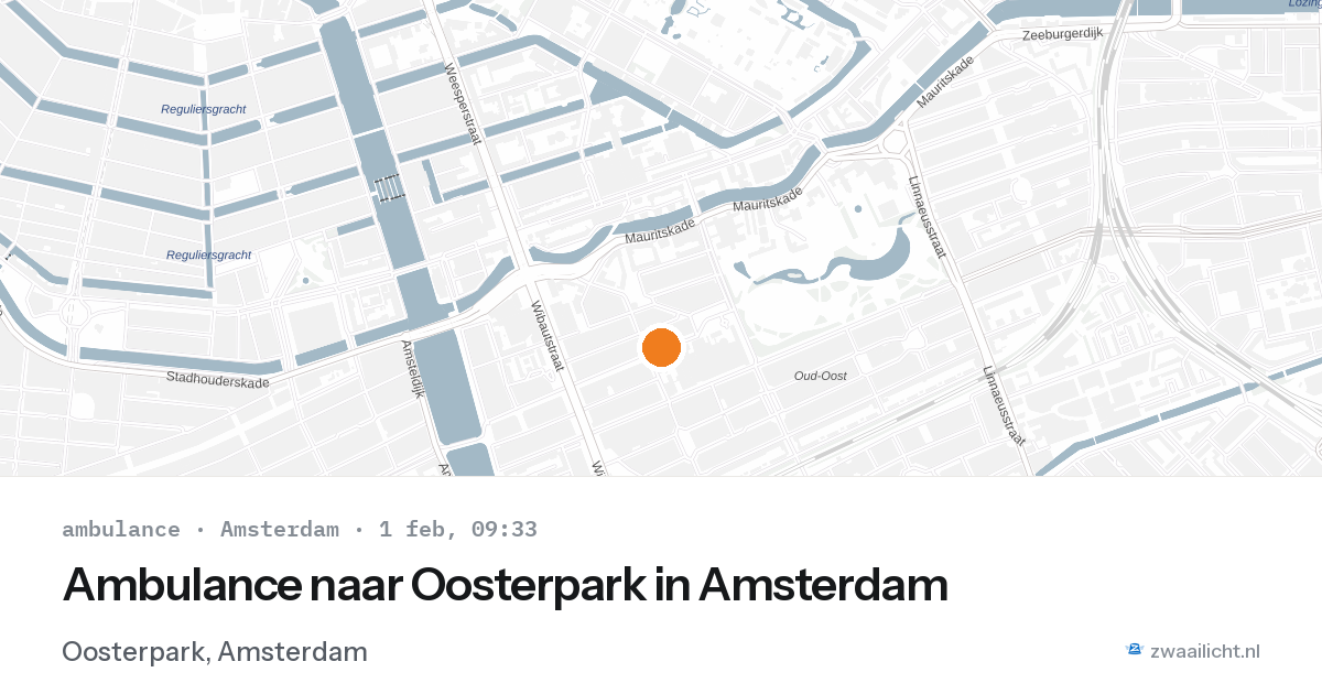 Ambulance naar Oosterpark in Amsterdam — 1 feb 2026