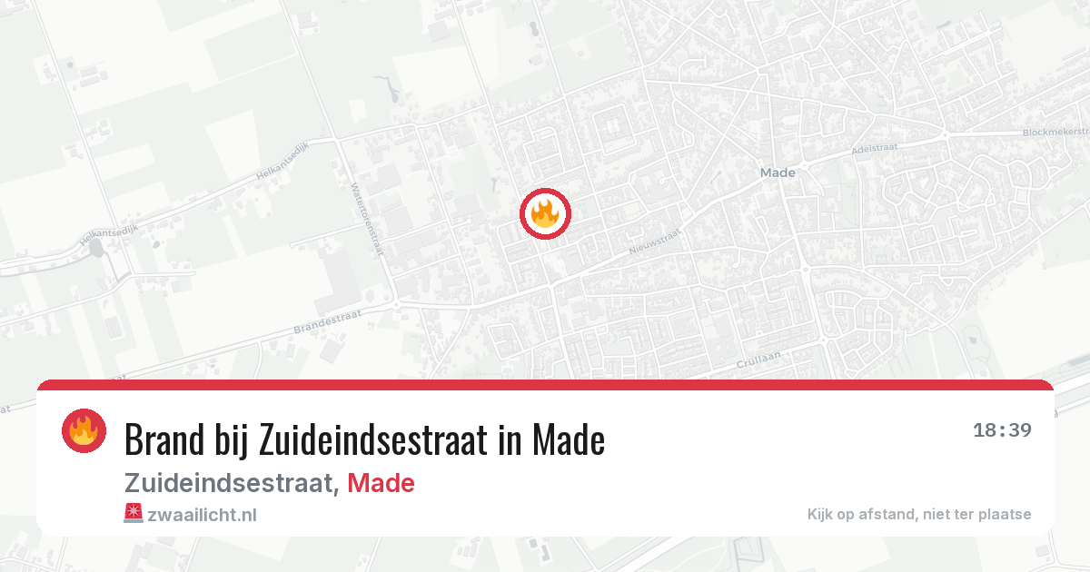 Brand bij Zuideindsestraat in Made — 11 apr 2026