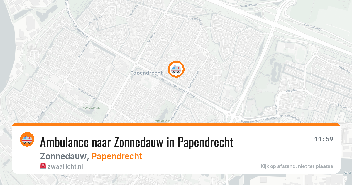Ambulance naar Zonnedauw in Papendrecht — 1 aug 2026
