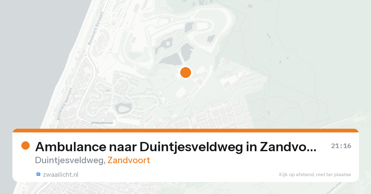 Ambulance naar Duintjesveldweg in Zandvoort — 20 aug 2026