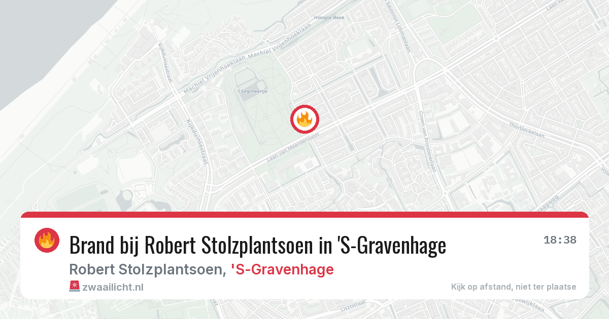 Brand bij Robert Stolzplantsoen in 'S-Gravenhage — 25 jun 2026