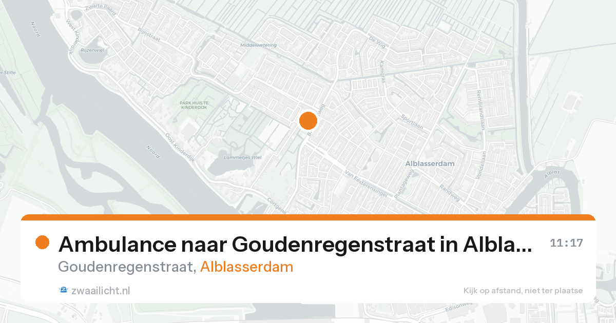 Ambulance naar Goudenregenstraat in Alblasserdam — 29 mei 2026