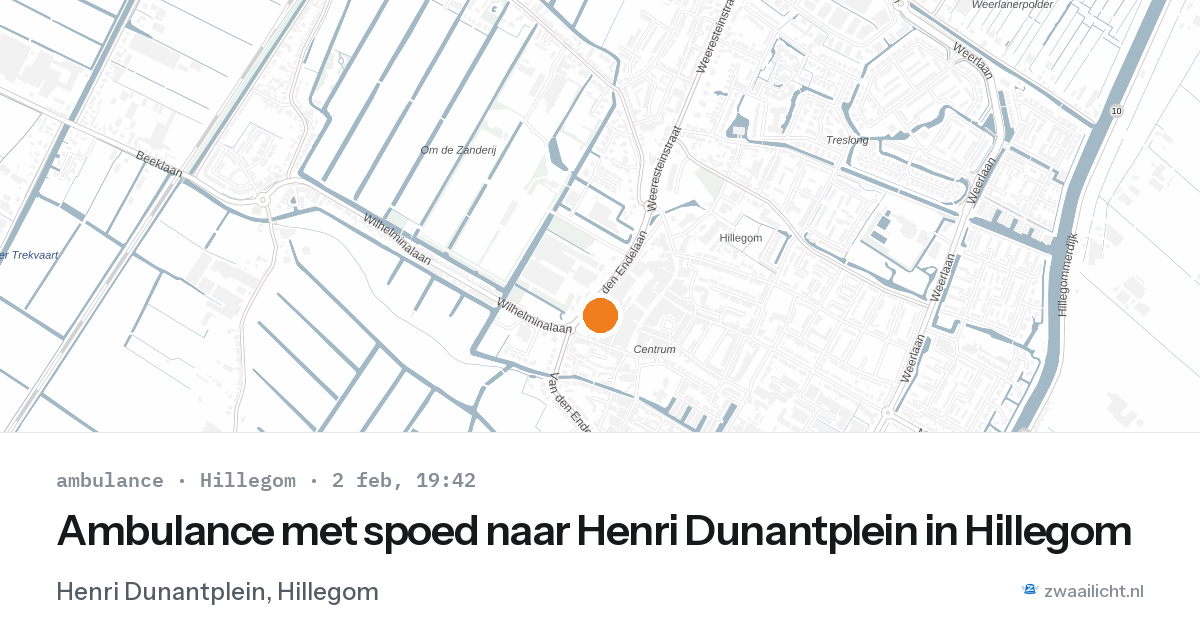 Ambulance met spoed naar Henri Dunantplein in Hillegom — 2 feb 2026