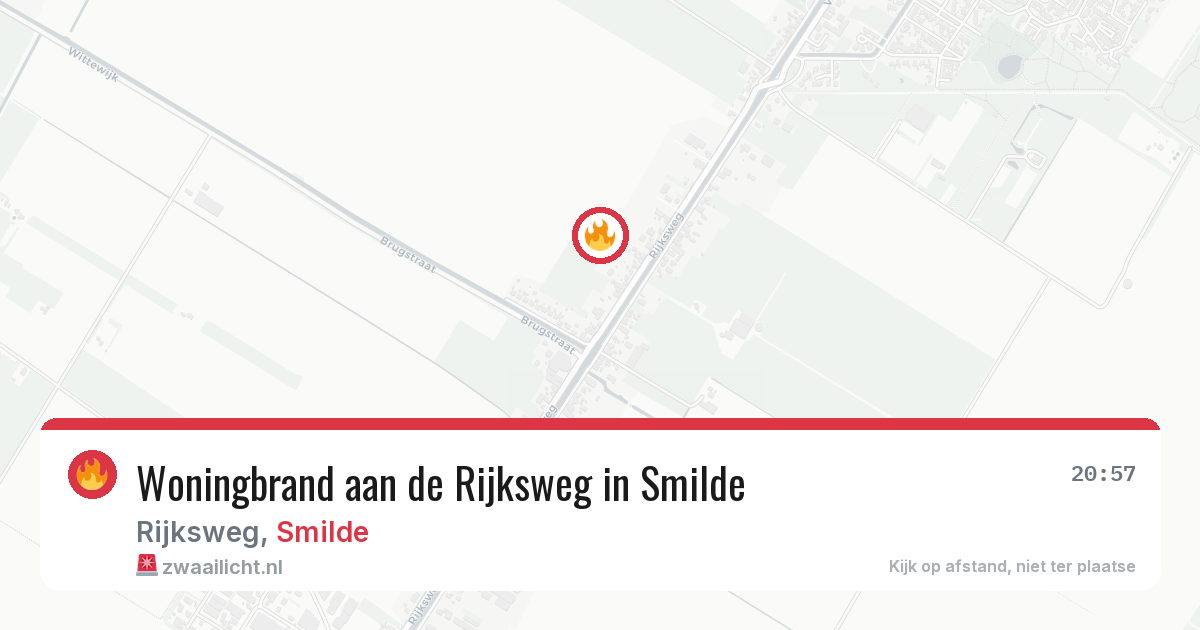 Woningbrand aan de Rijksweg in Smilde — 27 apr 2026