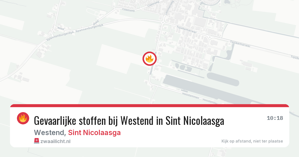Gevaarlijke stoffen bij Westend in Sint Nicolaasga — 6 mrt 2026