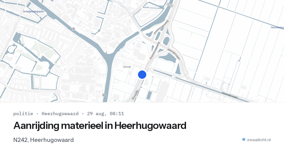 Aanrijding materieel in Heerhugowaard — 29 aug 2026