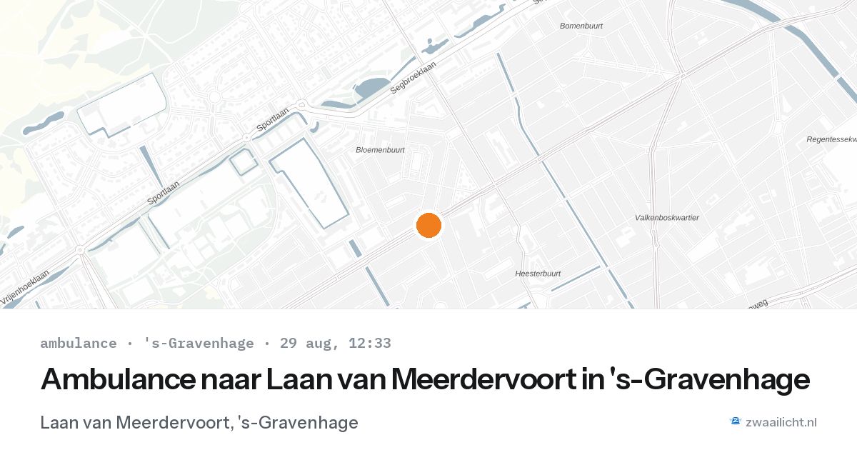 Ambulance naar Laan van Meerdervoort in 's-Gravenhage — 29 aug 2026