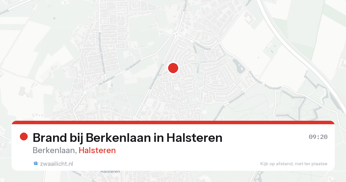 Brand bij Berkenlaan in Halsteren — 24 aug 2026