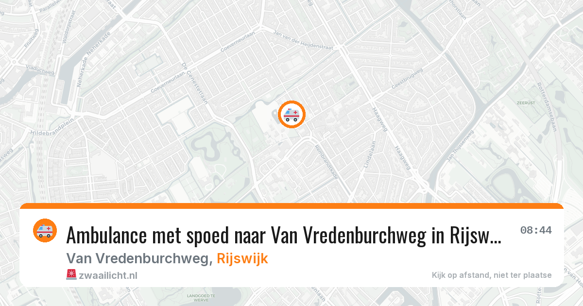 Ambulance met spoed naar Van Vredenburchweg in Rijswijk — 10 mei 2026