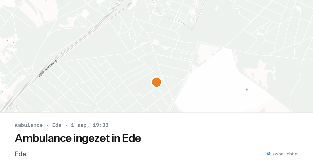 Ambulance ingezet in Ede — 1 sep 2026