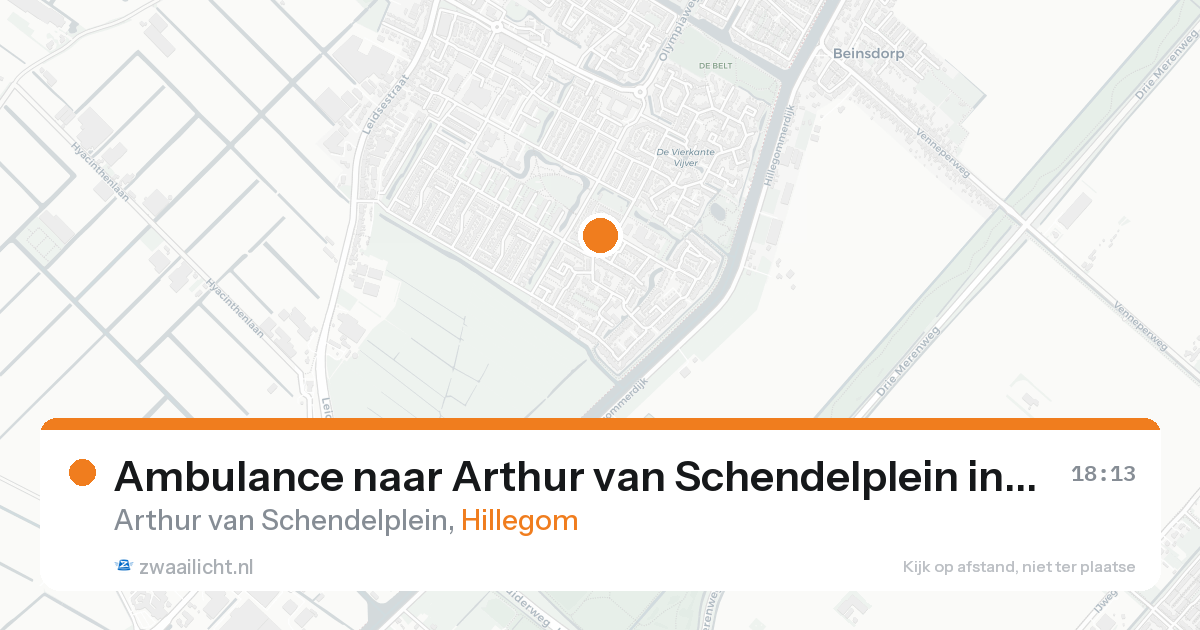 Ambulance naar Arthur van Schendelplein in Hillegom — 15 aug 2026