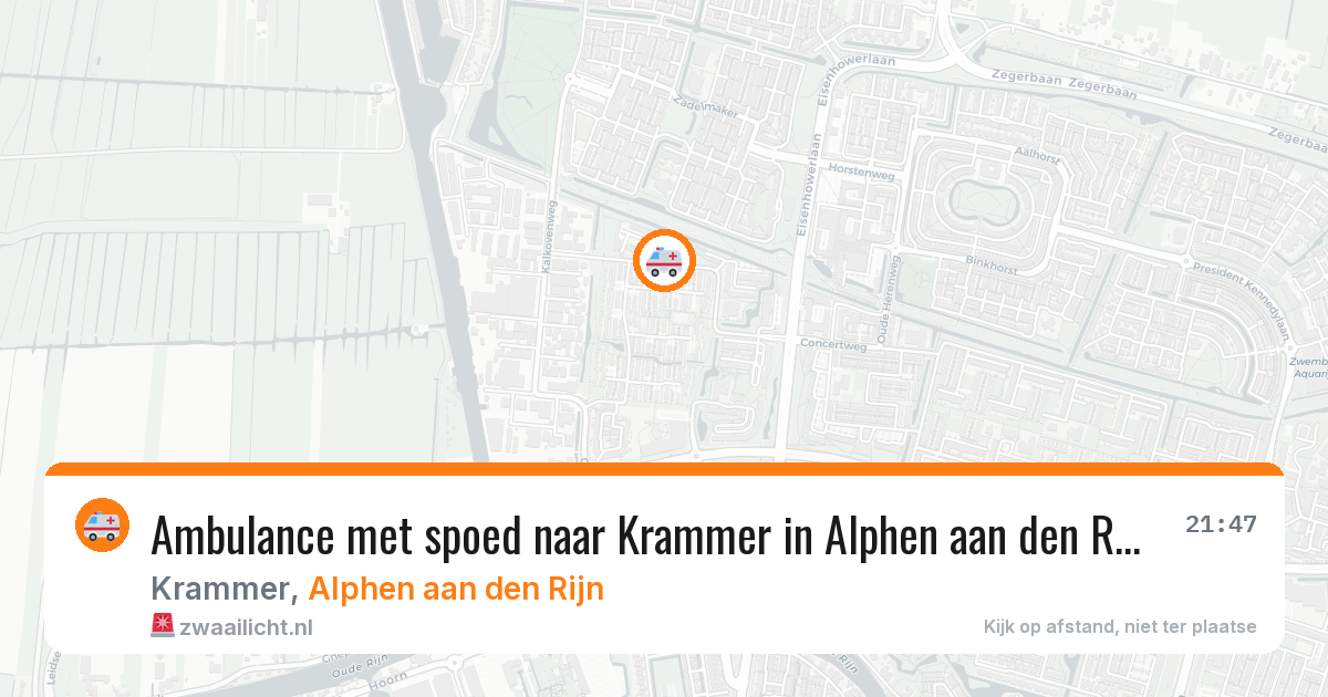 Ambulance met spoed naar Krammer in Alphen aan den Rijn — 15 mei 2026