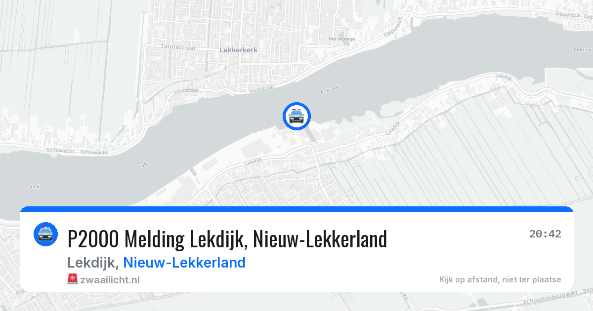 P2000 Melding Lekdijk, Nieuw-Lekkerland — 26 jul 2026