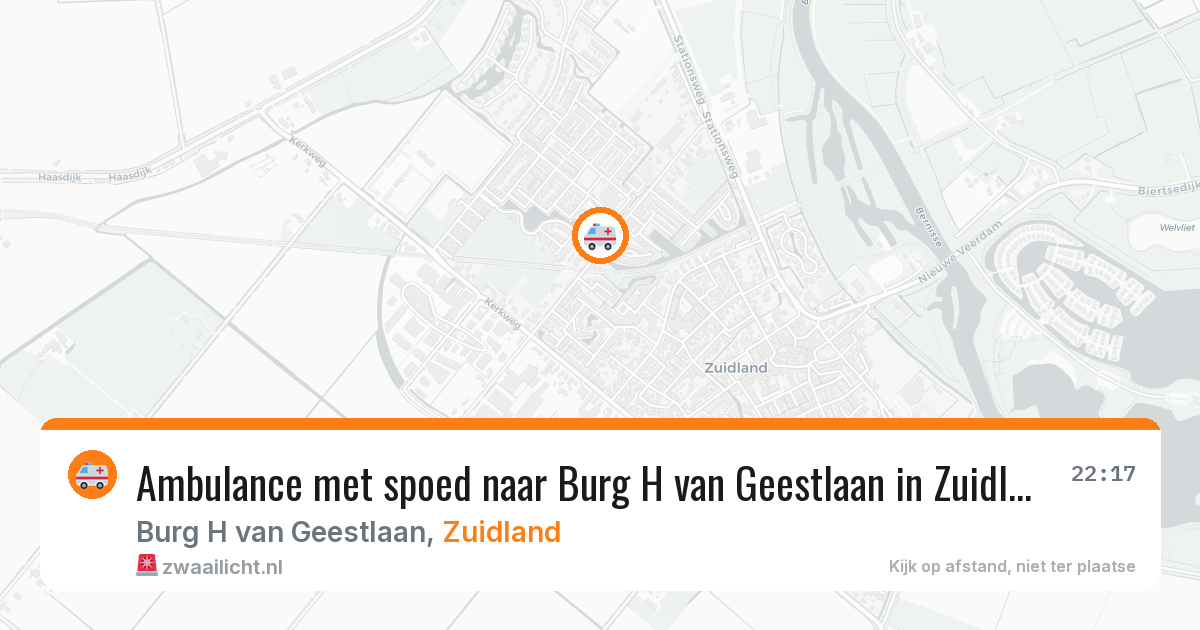 Ambulance met spoed naar Burg H van Geestlaan in Zuidland — 26 jul 2026