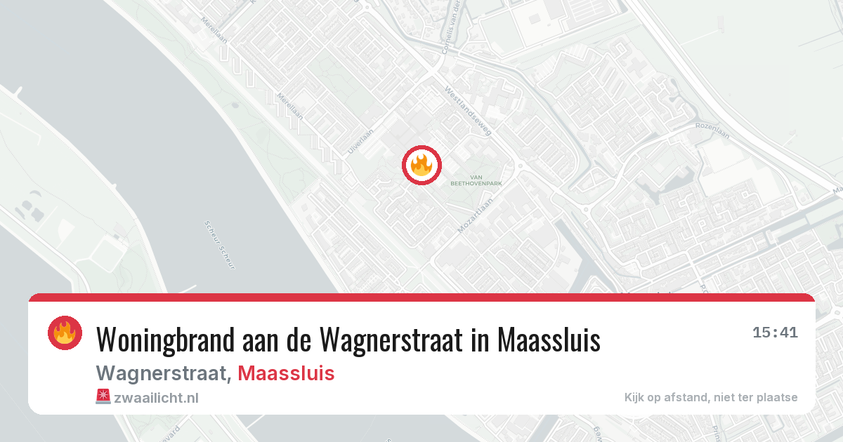 Woningbrand aan de Wagnerstraat in Maassluis — 19 jun 2026
