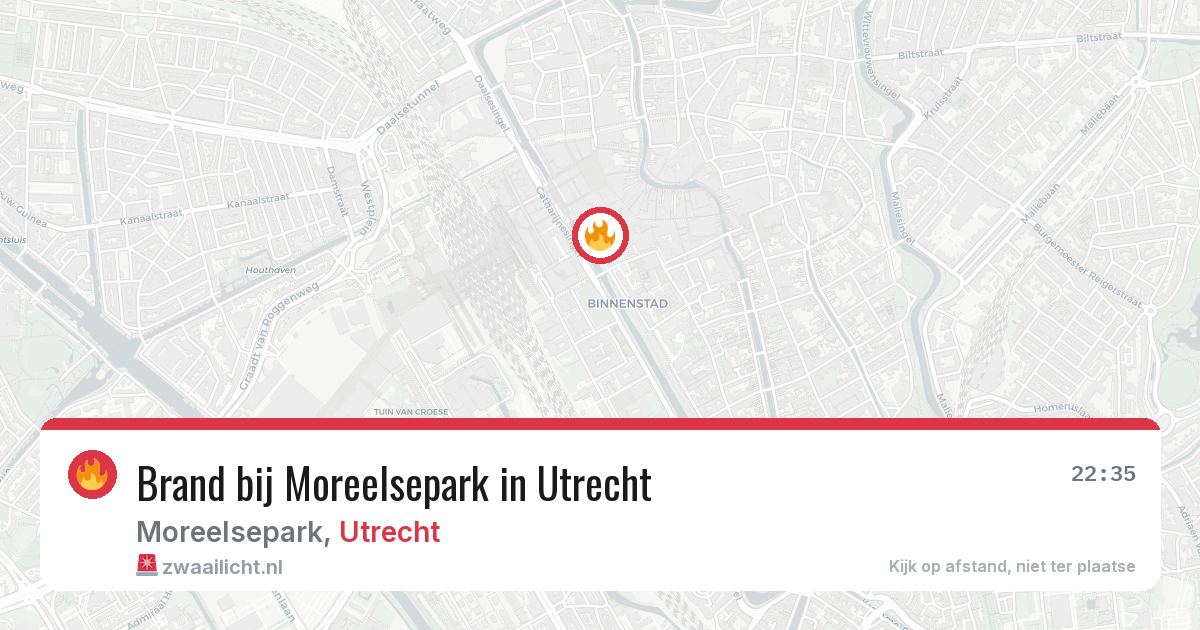 Brand bij Moreelsepark in Utrecht — 31 jul 2026