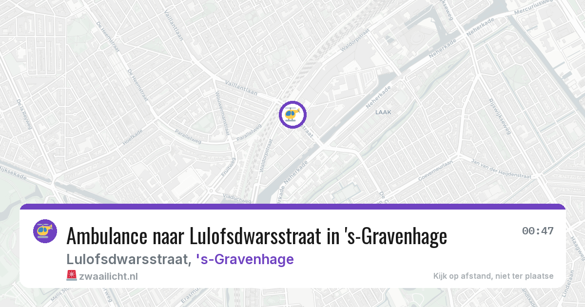 Ambulance naar Lulofsdwarsstraat in 's-Gravenhage — 25 feb 2026