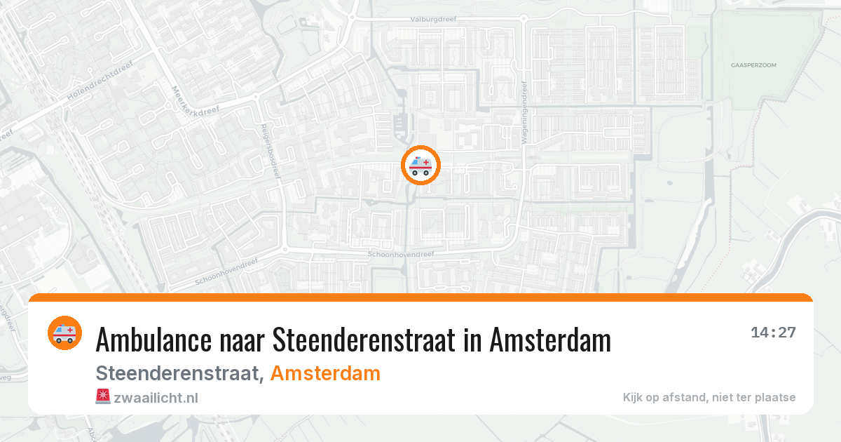Ambulance naar Steenderenstraat in Amsterdam — 27 jul 2026